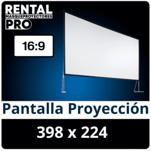 Pantalla estructurable de 332 x 186 cm para publicidad y conferencias