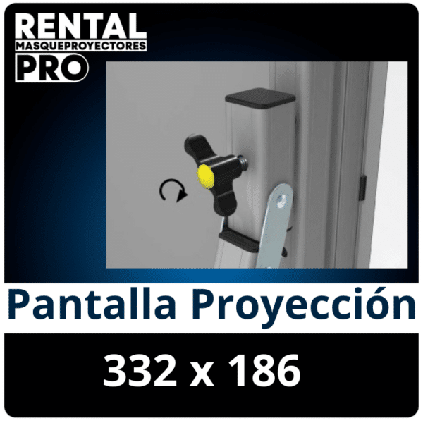 Pantalla estructurable de 332 x 186 cm para publicidad y conferencias.