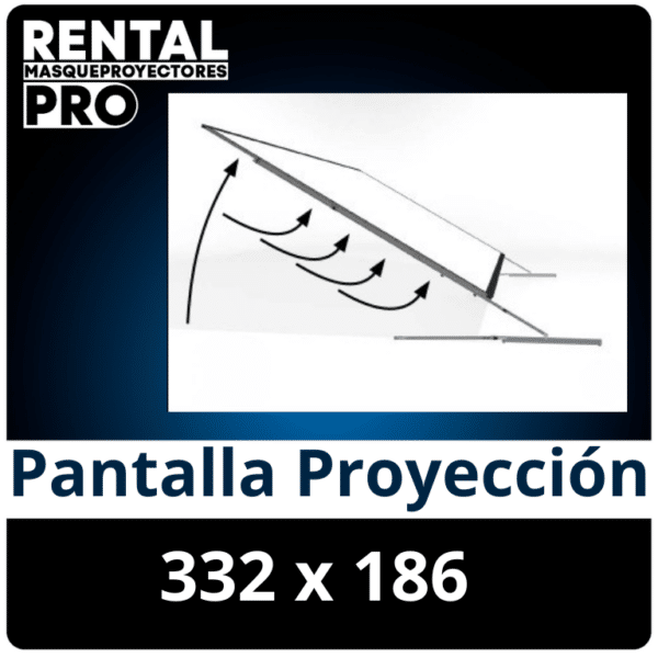Pantalla estructurable de 332 x 186 cm para publicidad y conferencias.